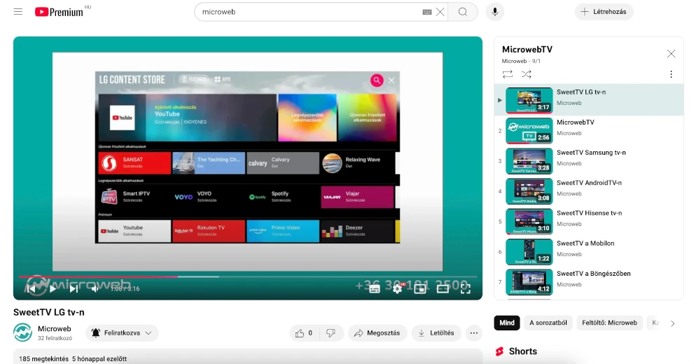Microweb - YouTube Sweet TV